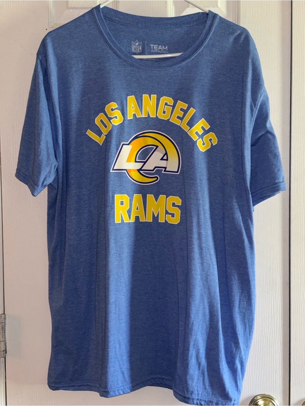 Team Apparel Los Angeles Rams Blue and Yellow Short Sleeve Tee